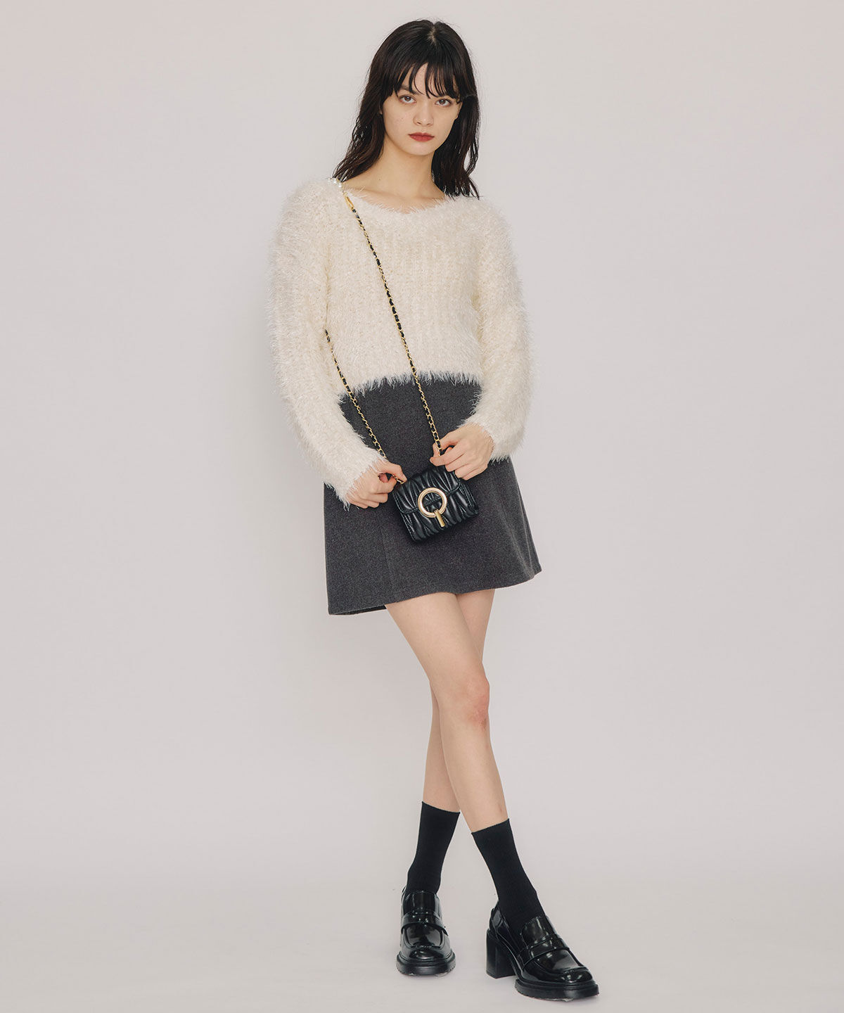 REDYAZEL「ブークレラメシャギーニットプルオーバー」|ニット・セーター|