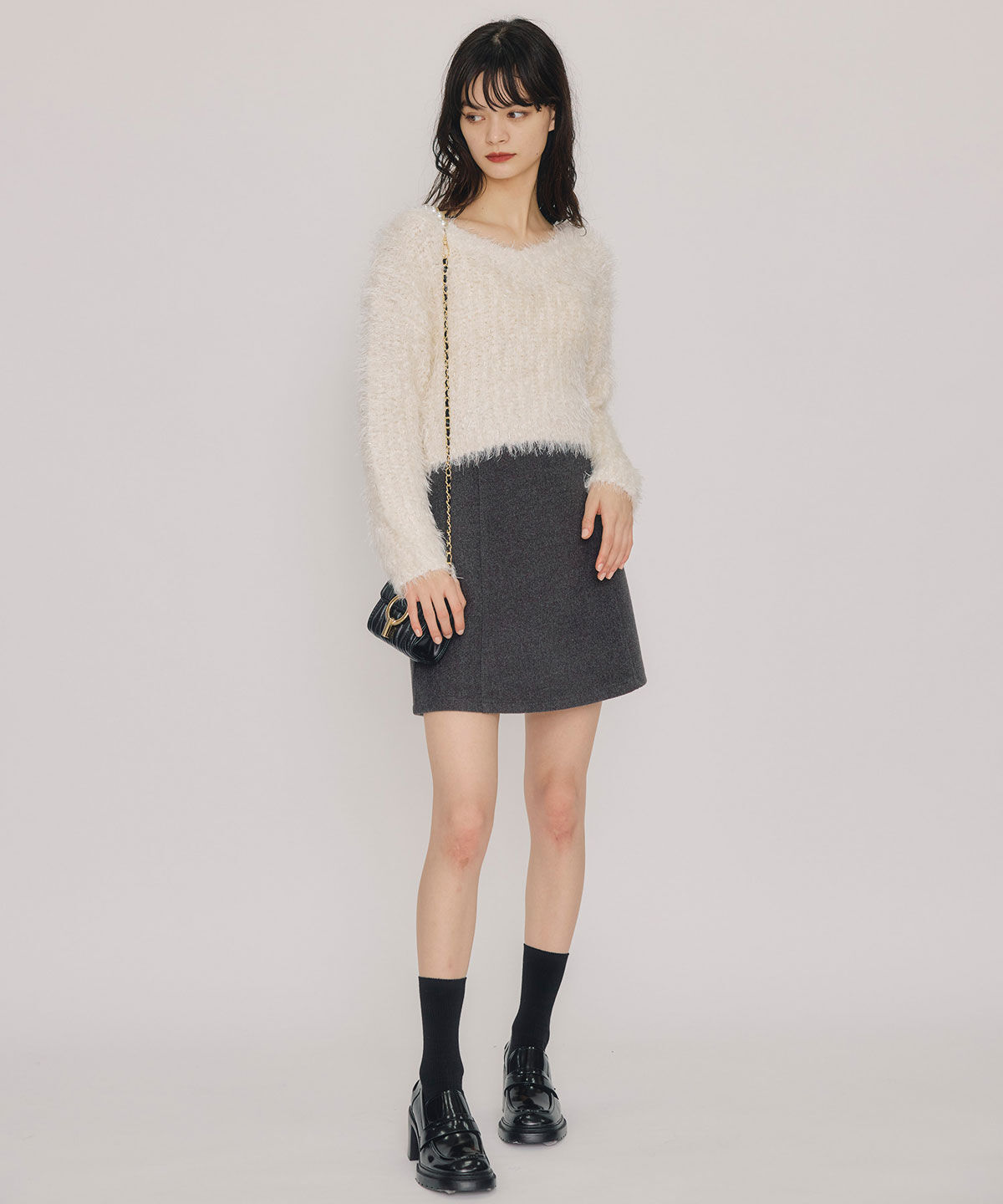 REDYAZEL「ブークレラメシャギーニットプルオーバー」|ニット・セーター|