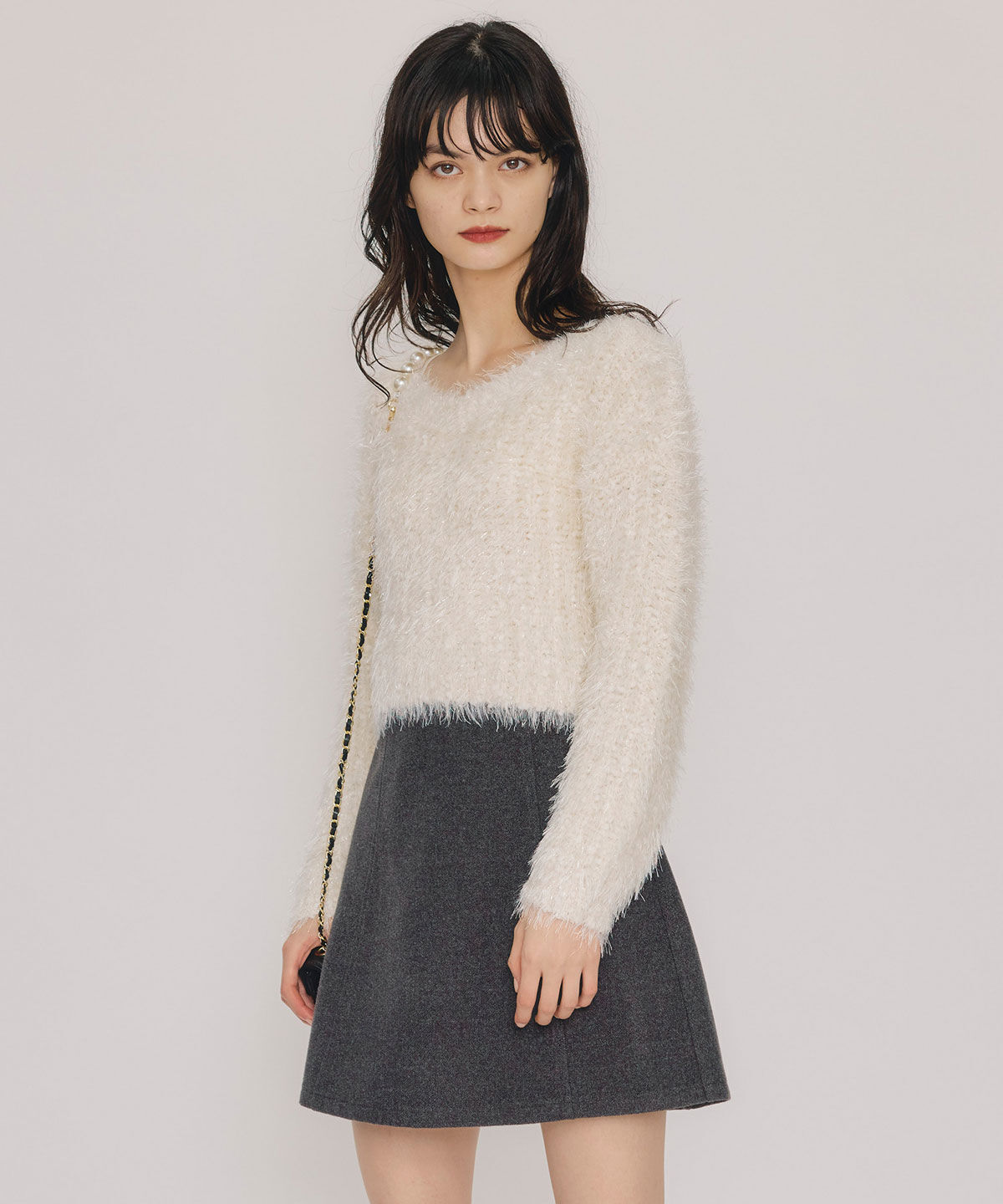 REDYAZEL「ブークレラメシャギーニットプルオーバー」|ニット・セーター|