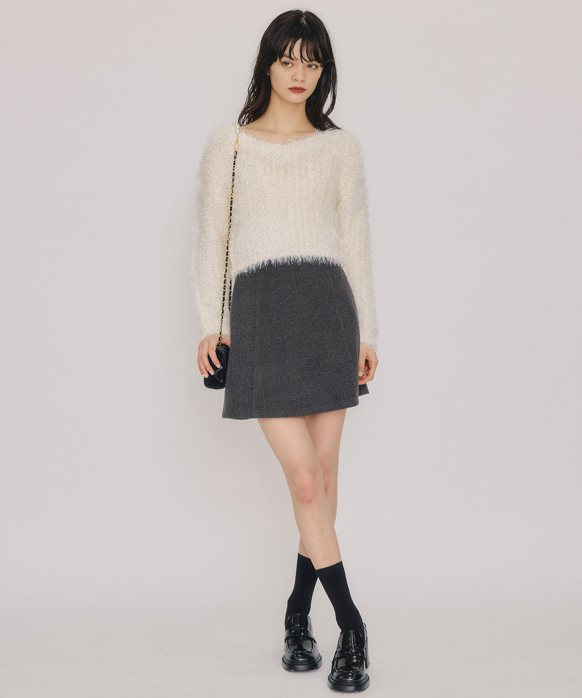 REDYAZEL「ブークレラメシャギーニットプルオーバー」|ニット・セーター|