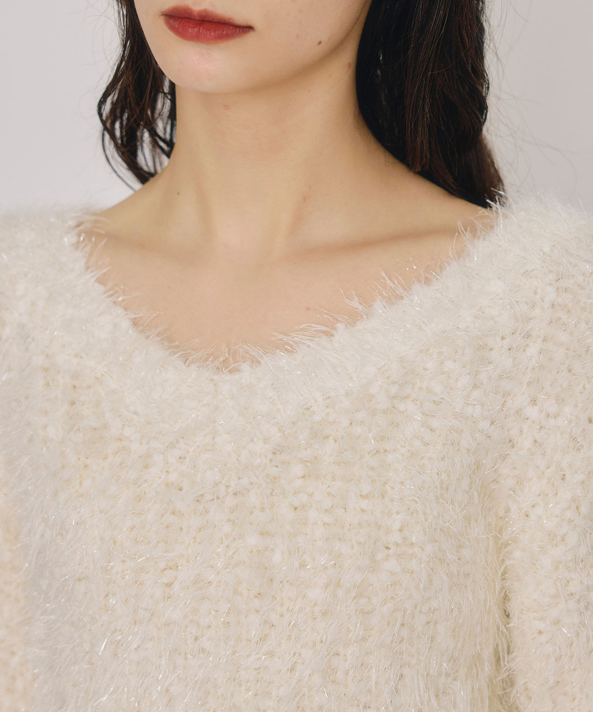 REDYAZEL「ブークレラメシャギーニットプルオーバー」|ニット・セーター|