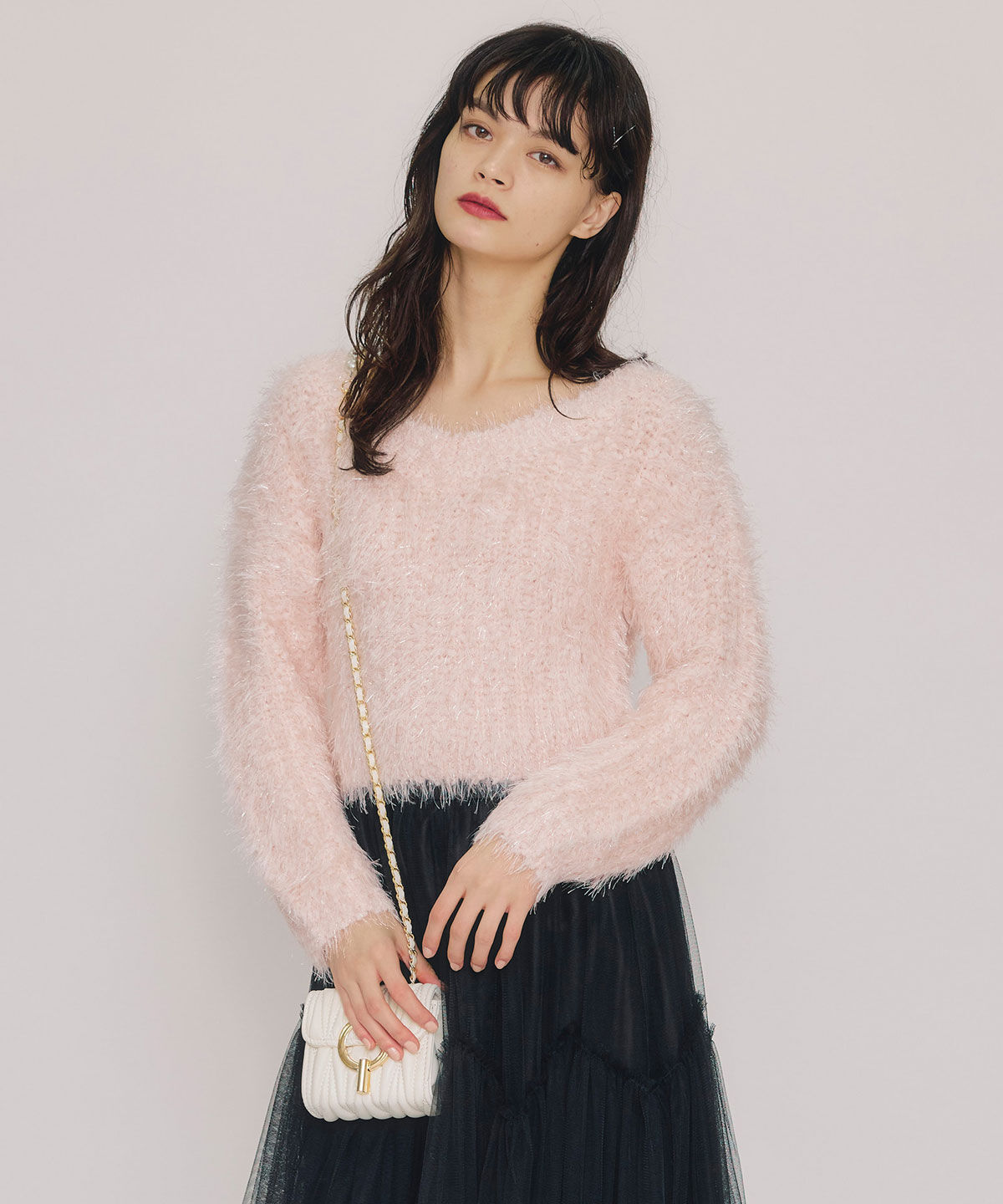 REDYAZEL「ブークレラメシャギーニットプルオーバー」|ニット・セーター|