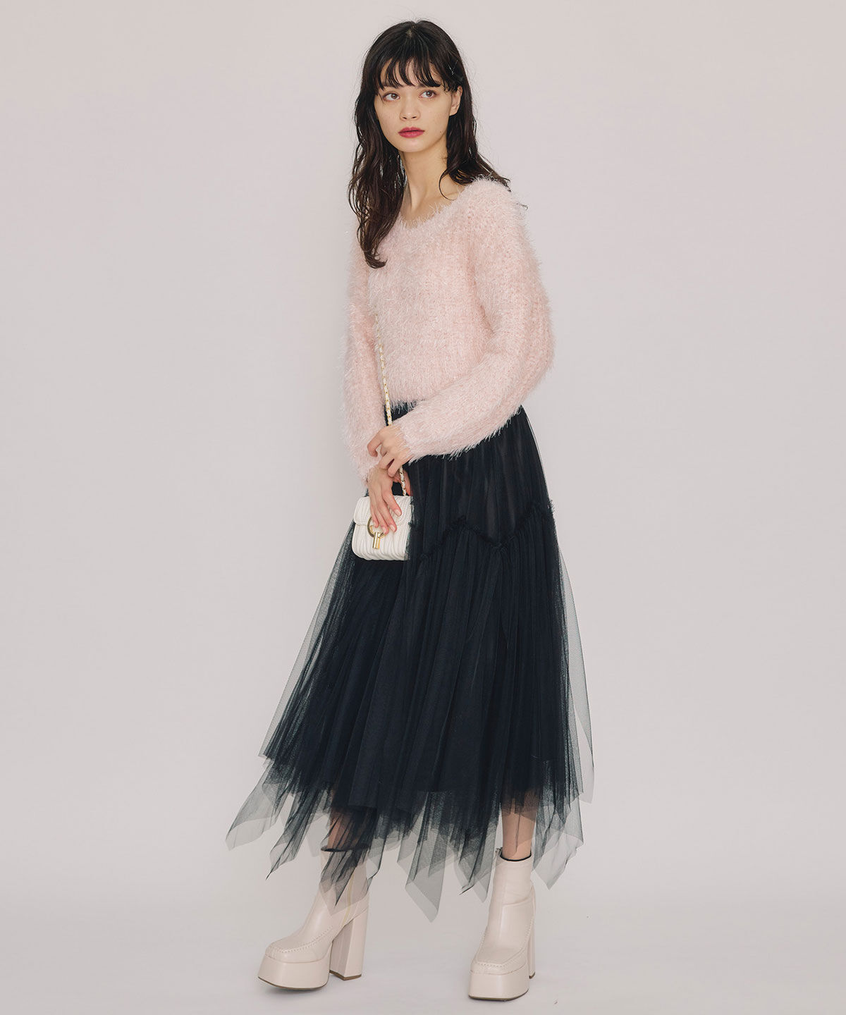 REDYAZEL「ブークレラメシャギーニットプルオーバー」|ニット・セーター|