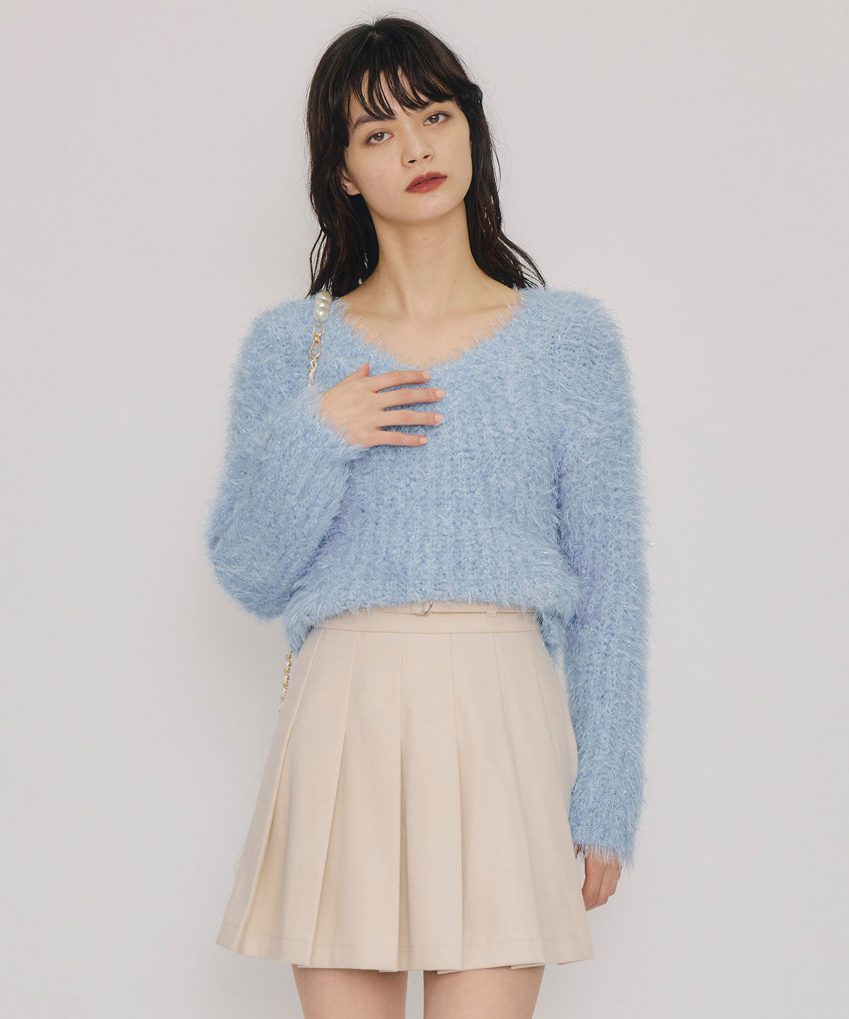 REDYAZEL「ブークレラメシャギーニットプルオーバー」|ニット・セーター|