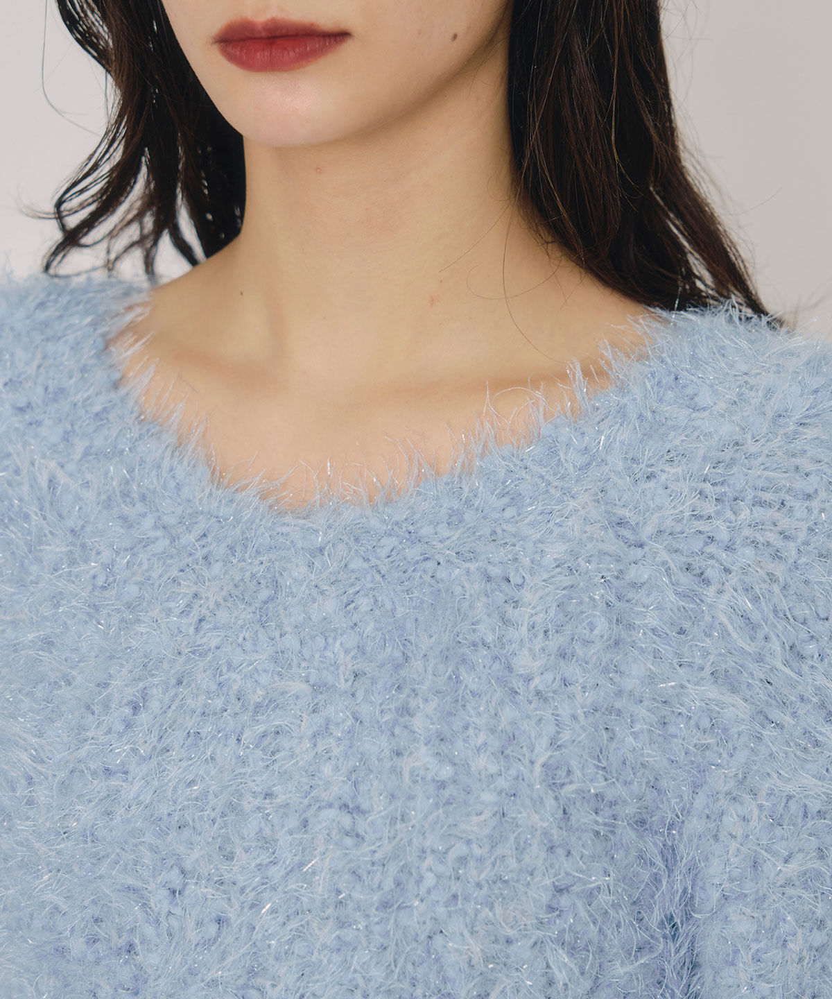 REDYAZEL「ブークレラメシャギーニットプルオーバー」|ニット・セーター|