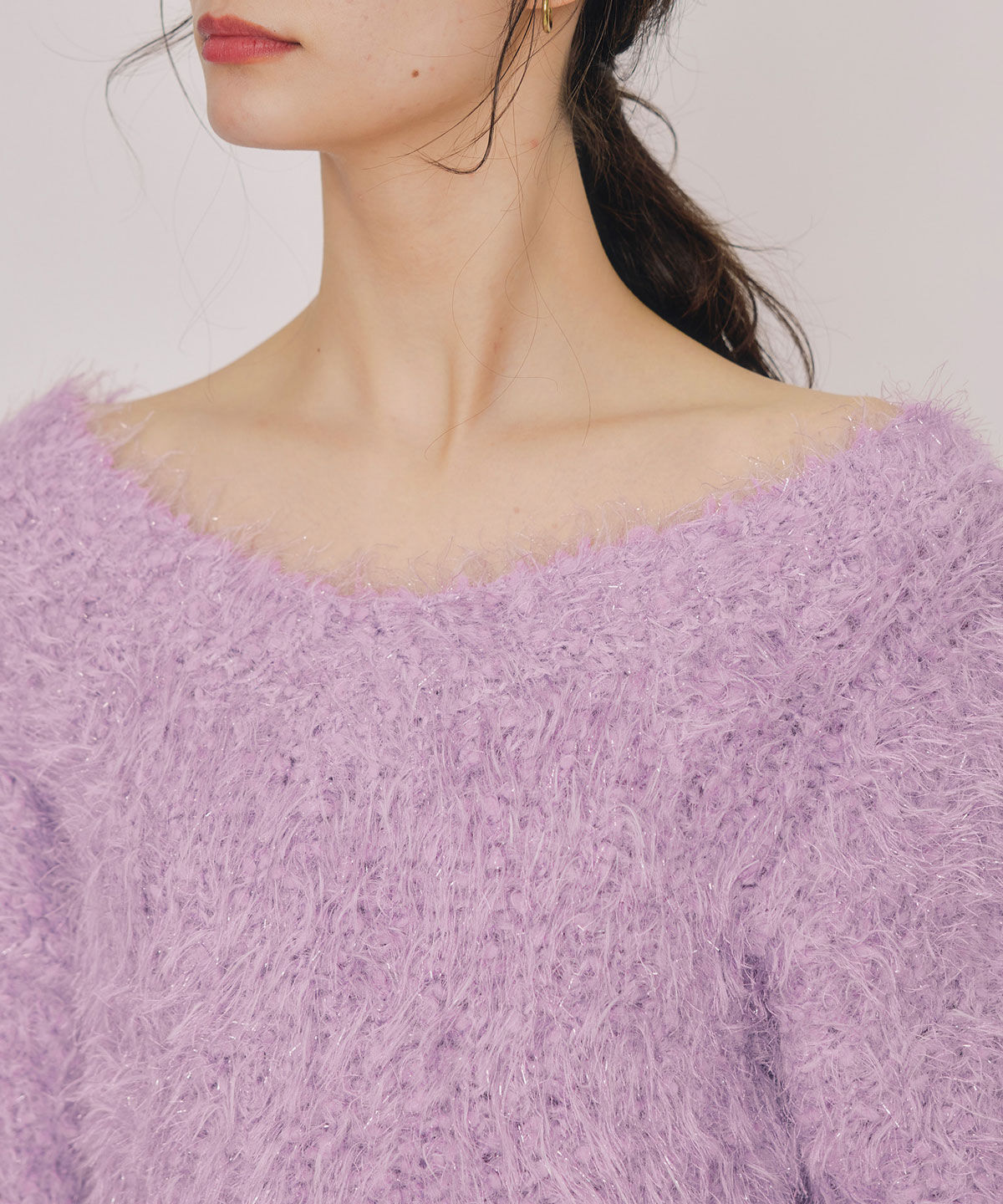 REDYAZEL「ブークレラメシャギーニットプルオーバー」|ニット・セーター|