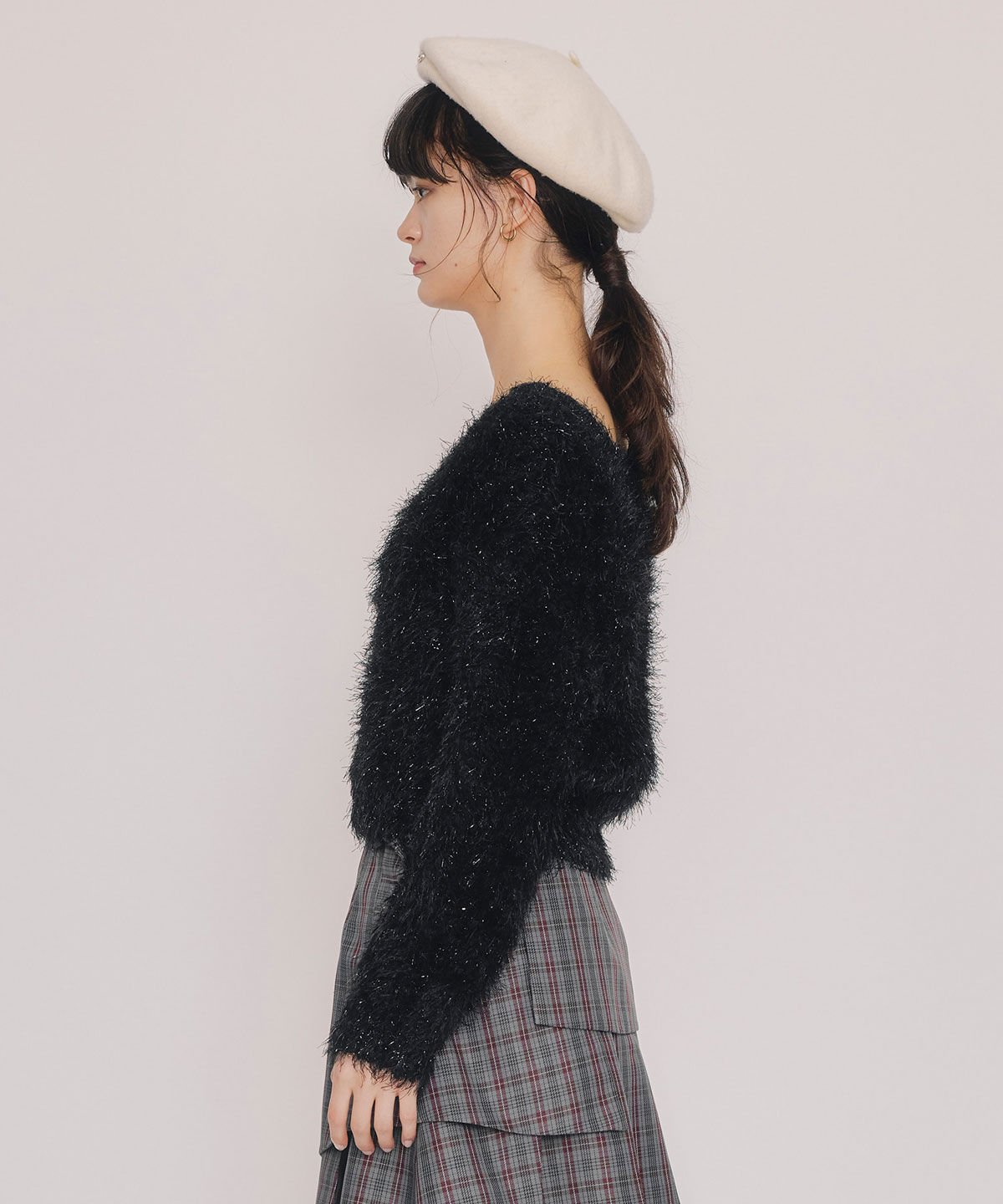 REDYAZEL「ブークレラメシャギーニットプルオーバー」|ニット・セーター|