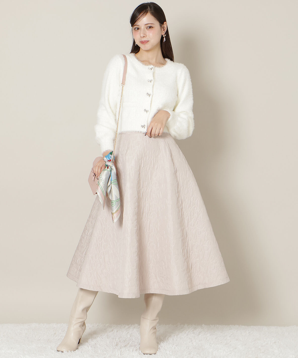 WILLSELECTION「リボンボタンーフェザーカーディガン」|カーディガン|