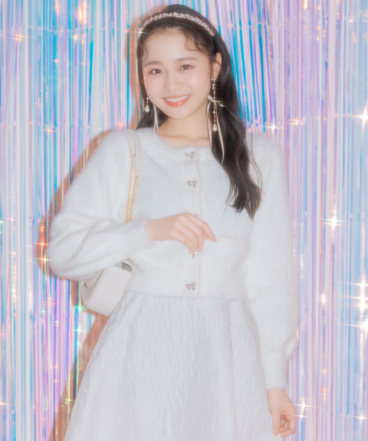 WILLSELECTION「リボンボタンーフェザーカーディガン」|カーディガン|