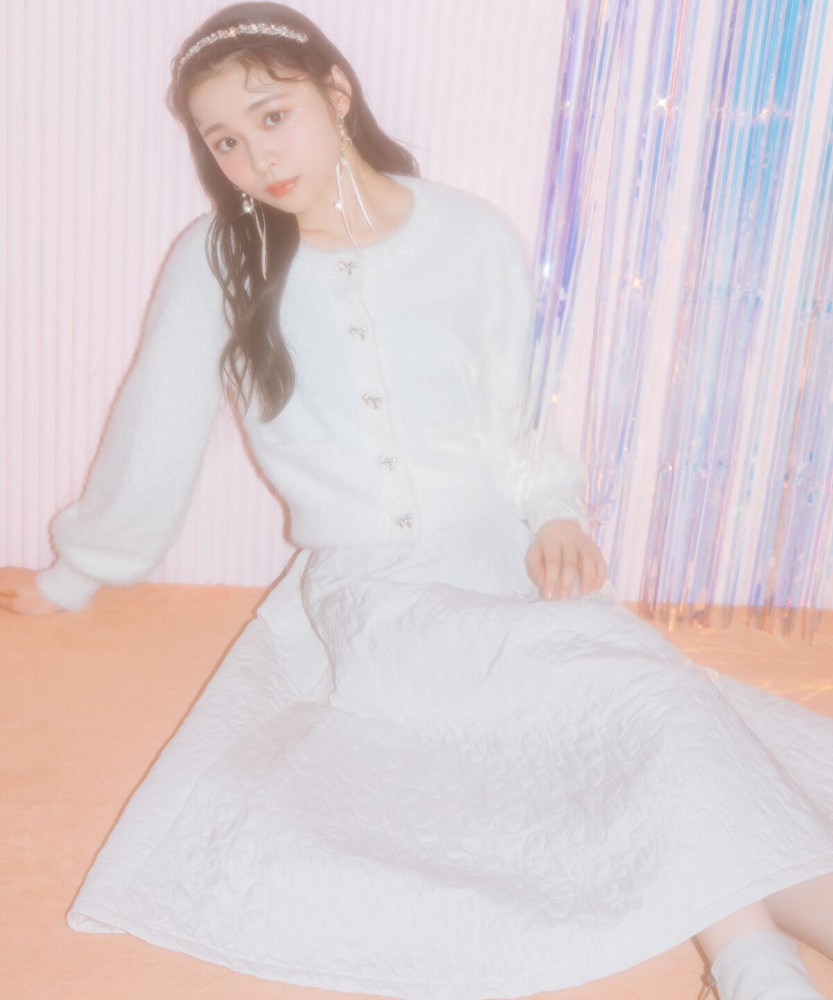 WILLSELECTION「リボンボタンーフェザーカーディガン」|カーディガン|