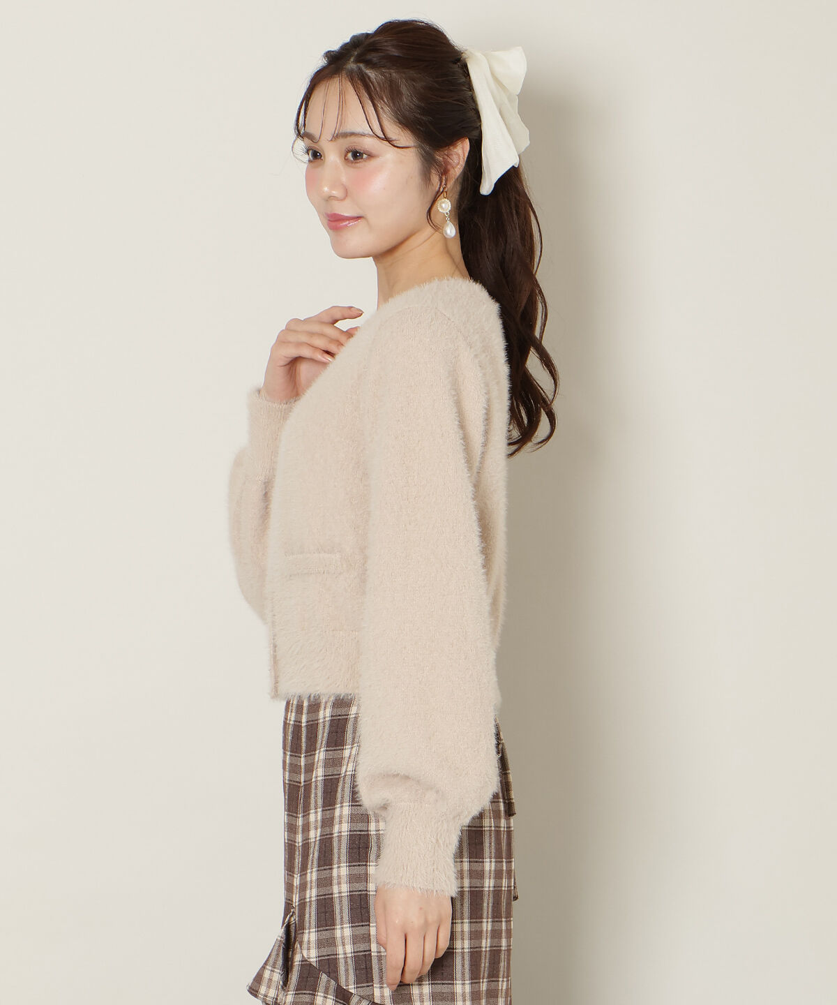 WILLSELECTION「リボンボタンーフェザーカーディガン」|カーディガン|