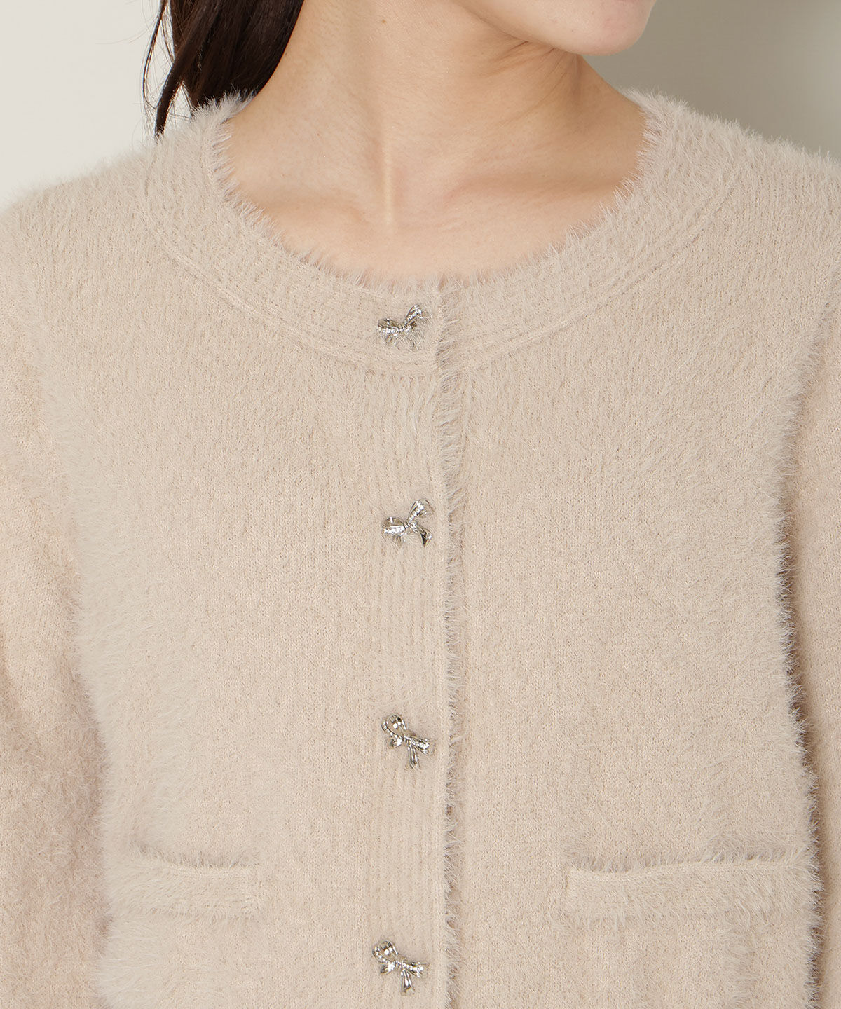 WILLSELECTION「リボンボタンーフェザーカーディガン」|カーディガン|