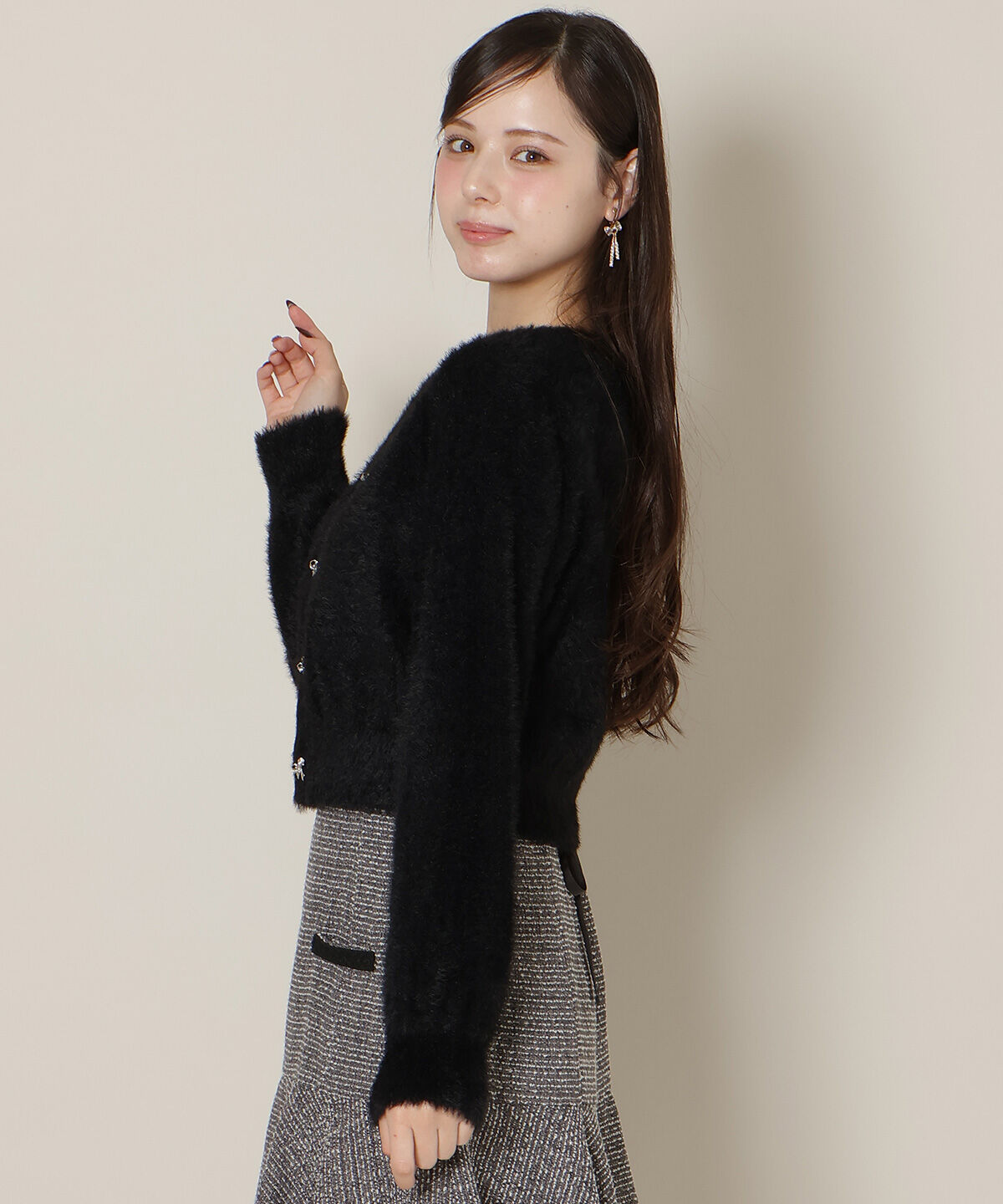 WILLSELECTION「リボンボタンーフェザーカーディガン」|カーディガン|