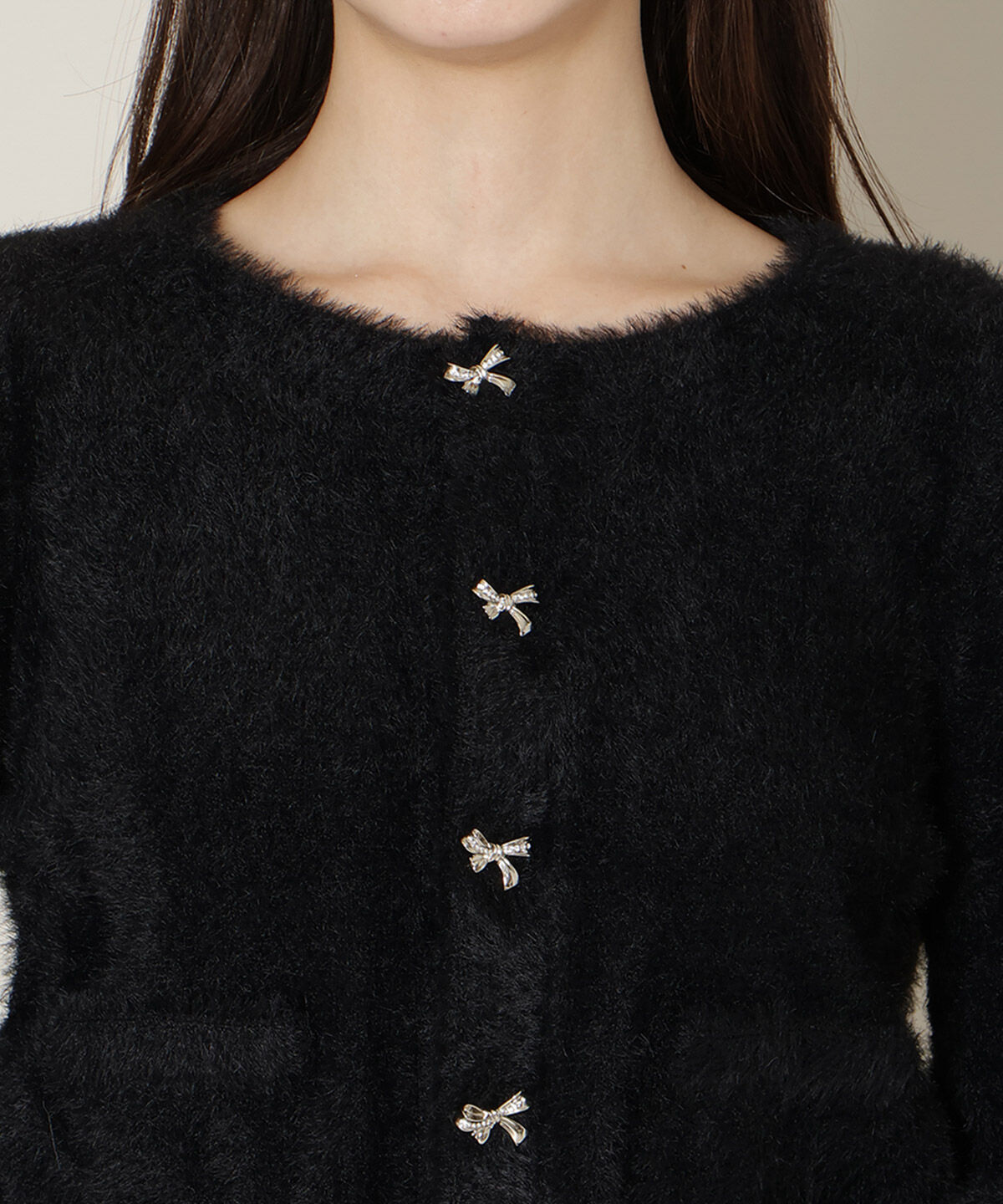 WILLSELECTION「リボンボタンーフェザーカーディガン」|カーディガン|