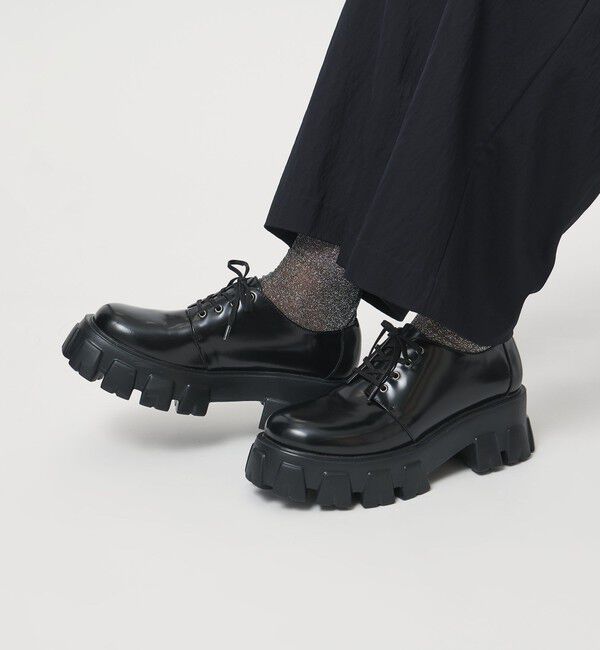 UNITED ARROWS「レースアップ プラットフォームシューズ」|その他|BLACK