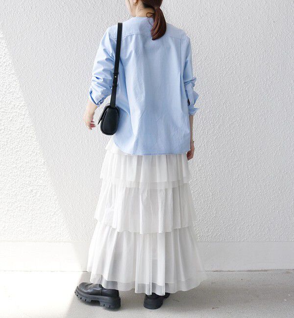 SHIPS any「SHIPS any:〈手洗い可能〉チュール  ティアード ロング スカート」|スカート|