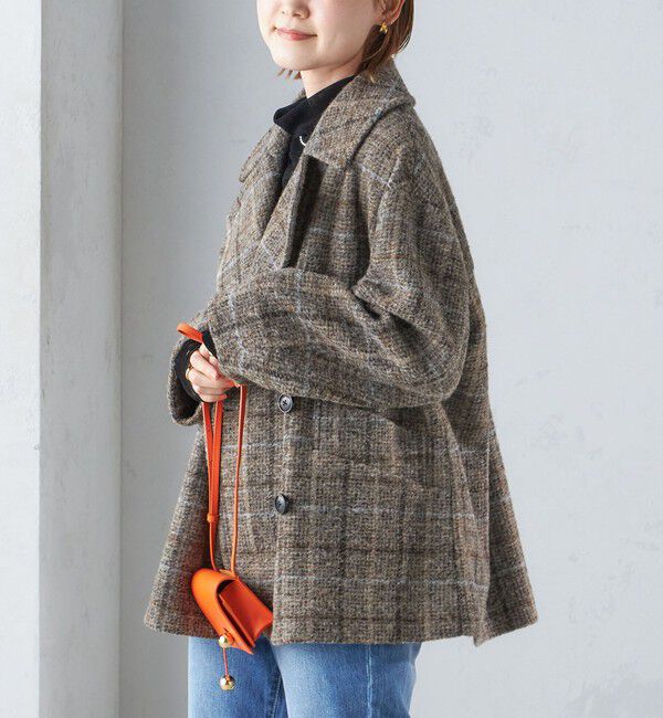 SHIPS for women「スライバー チェック ショート Pコート」|その他|