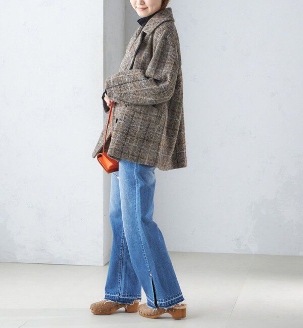 SHIPS for women「スライバー チェック ショート Pコート」|その他|