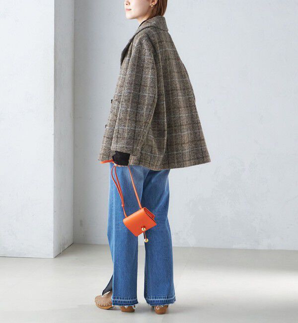 SHIPS for women「スライバー チェック ショート Pコート」|その他|