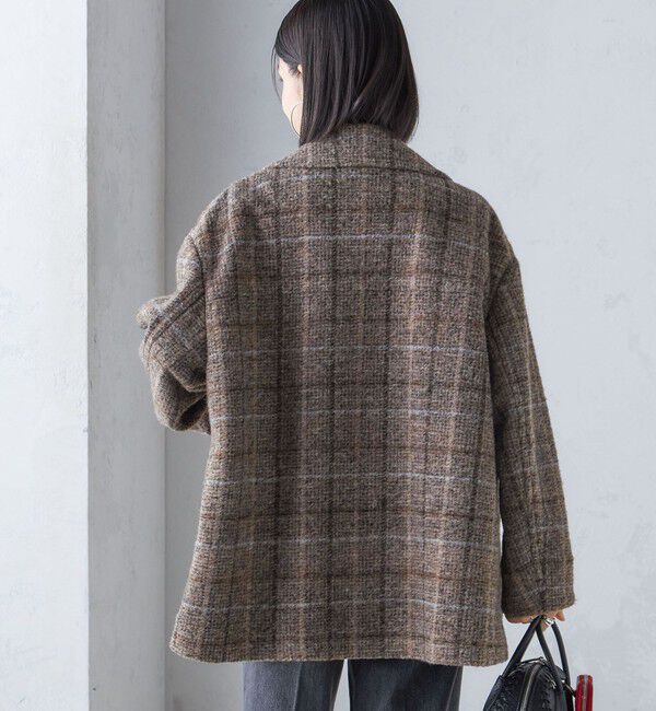 SHIPS for women「スライバー チェック ショート Pコート」|その他|