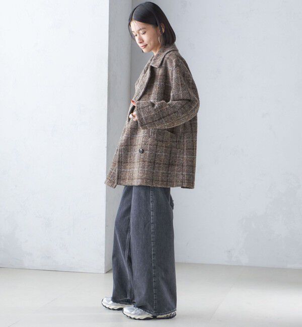 SHIPS for women「スライバー チェック ショート Pコート」|その他|