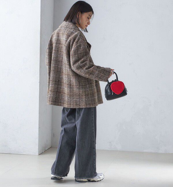 SHIPS for women「スライバー チェック ショート Pコート」|その他|