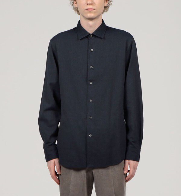 TOMORROWLAND MENS「コットンカシミヤ ワイドスプレッドカラーシャツ」|シャツ・ブラウス|