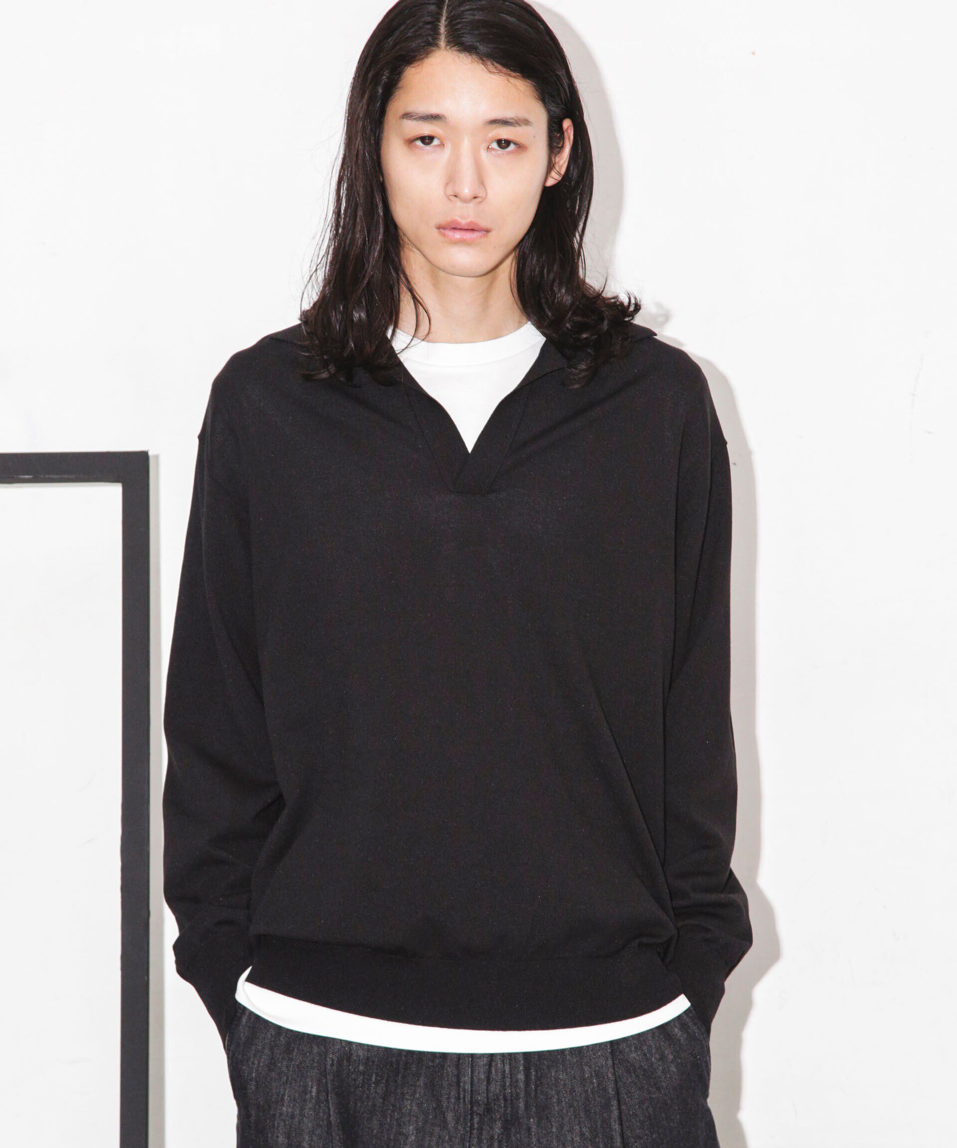 nano･universe「｢ESSENTIAL LINE｣天竺スキッパーポロ」|ニット・セーター|