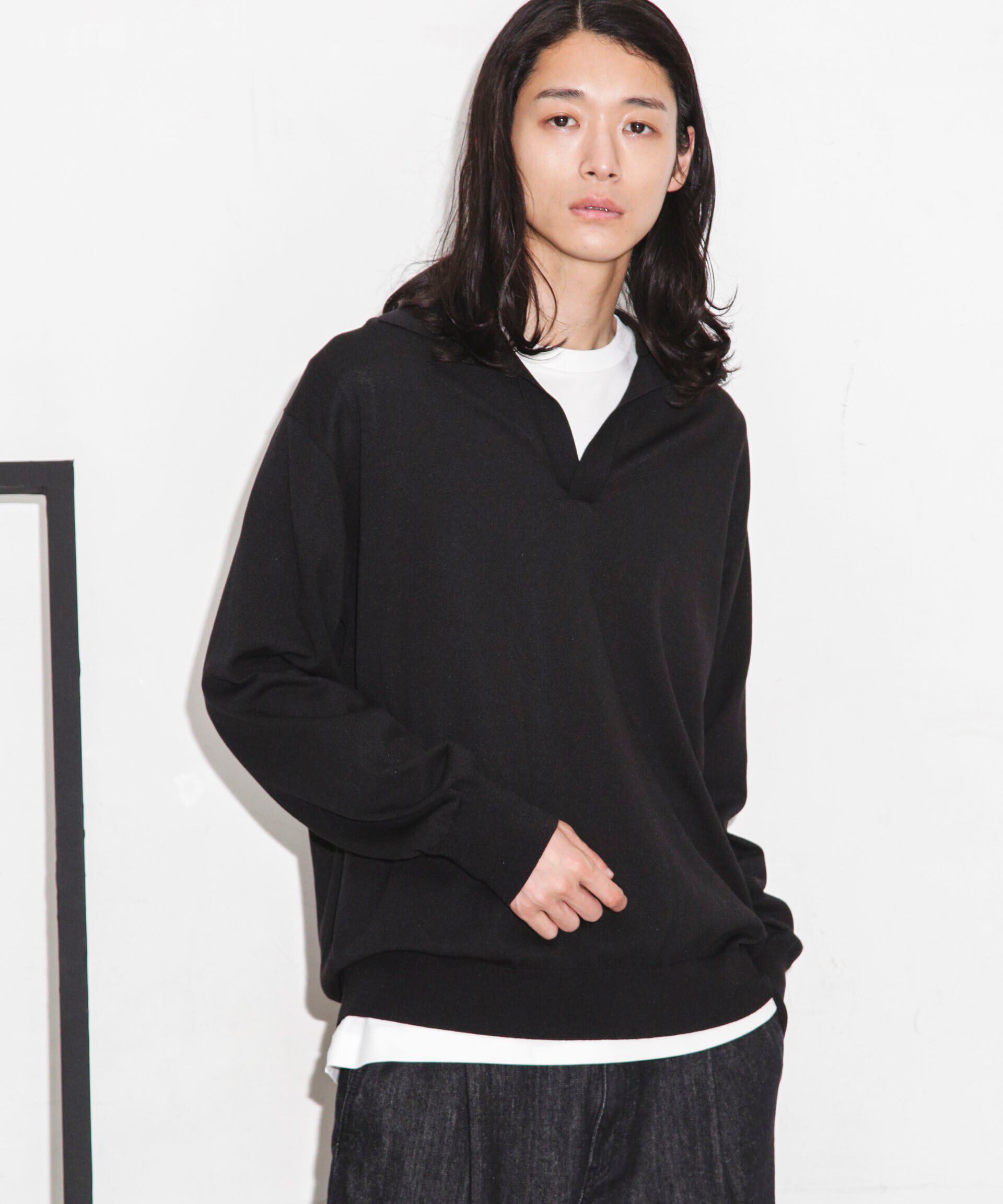 nano･universe「｢ESSENTIAL LINE｣天竺スキッパーポロ」|ニット・セーター|