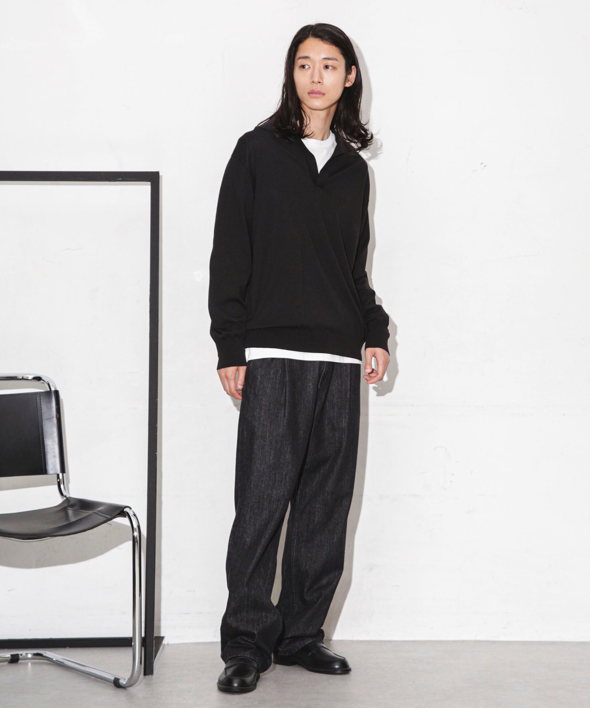 nano･universe「｢ESSENTIAL LINE｣天竺スキッパーポロ」|ニット・セーター|