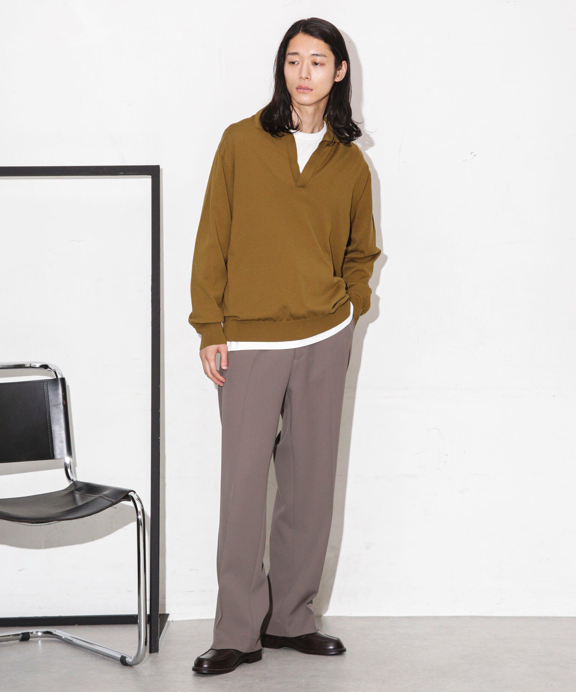 nano･universe「｢ESSENTIAL LINE｣天竺スキッパーポロ」|ニット・セーター|