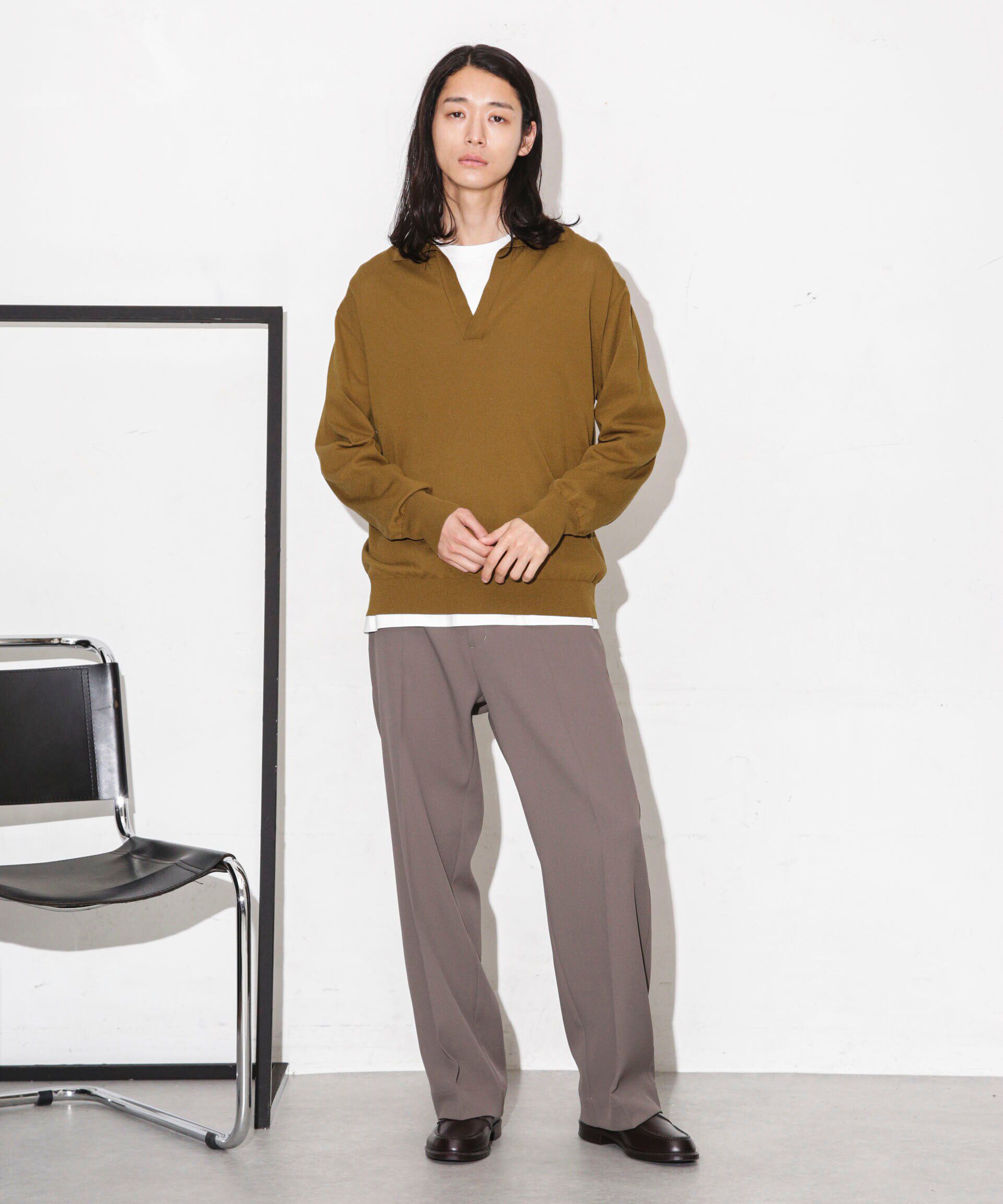 nano･universe「｢ESSENTIAL LINE｣天竺スキッパーポロ」|ニット・セーター|