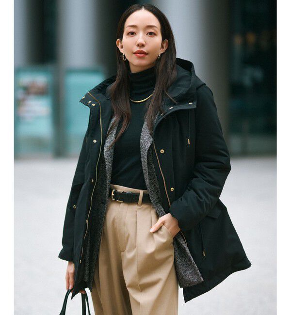 23区「【滝沢眞規子さん着用/一部店舗限定/撥水加工】ミリタリー ダウンコート」|ダウン|ブラック系