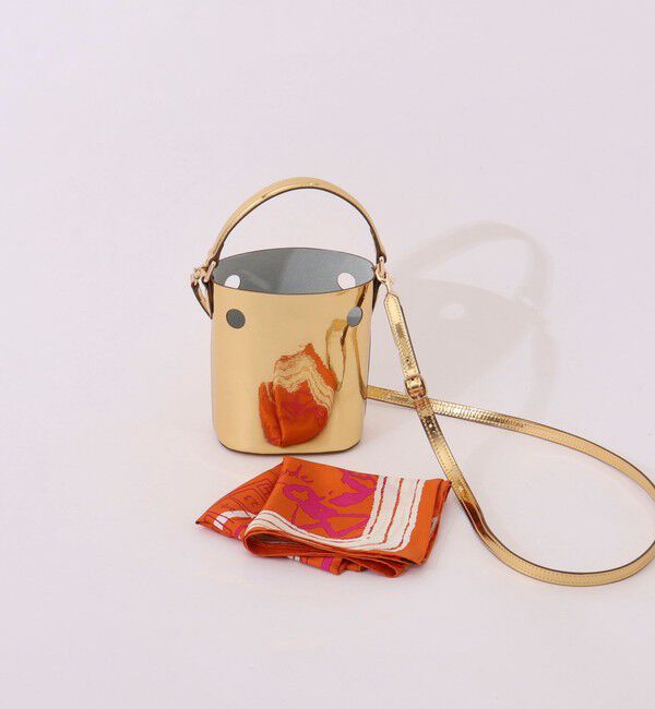 NOLLEY'S「【manipuri/マニプリ】レザーアレンジショルダー＆スカーフ65」|ショルダー・メッセンジャー|ゴールド