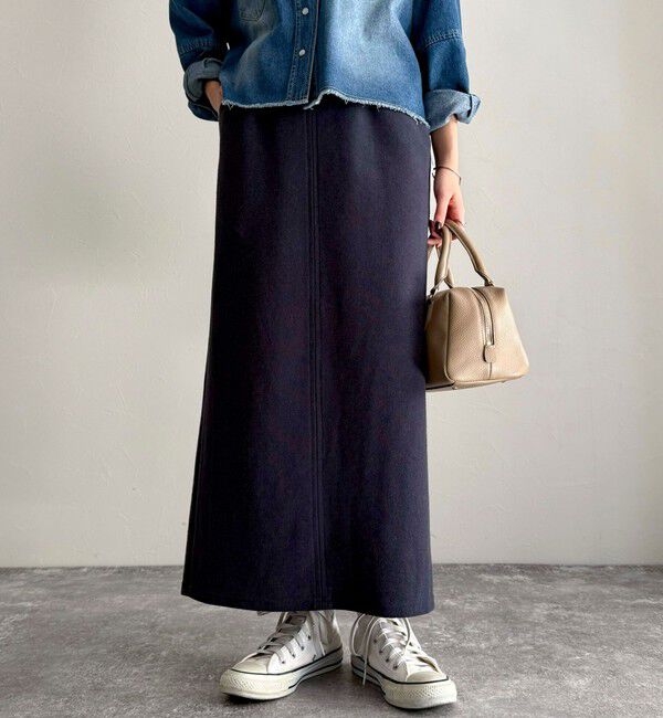 fredy emue「ブークレ―ナロースカート」|タイト|ネイビー