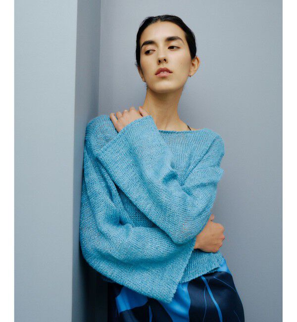 ROPE「【洗える】スラブリネン ボートネックプルオーバー」|ニット・セーター|