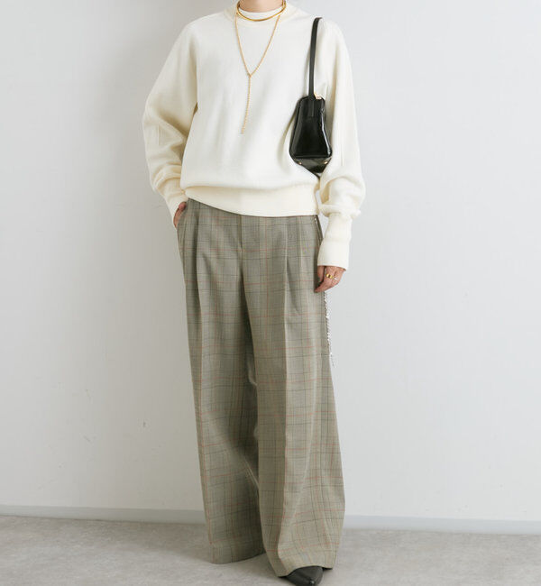  「【ウォッシャブル】スウェットライクニット」|ニット・セーター|