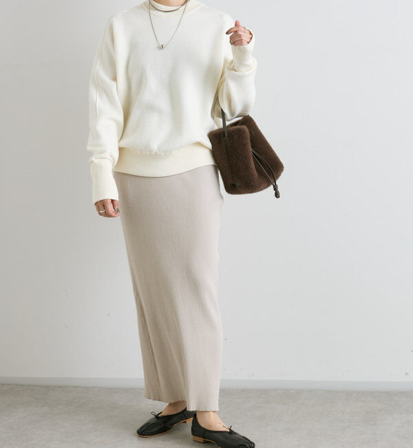  「【ウォッシャブル】スウェットライクニット」|ニット・セーター|