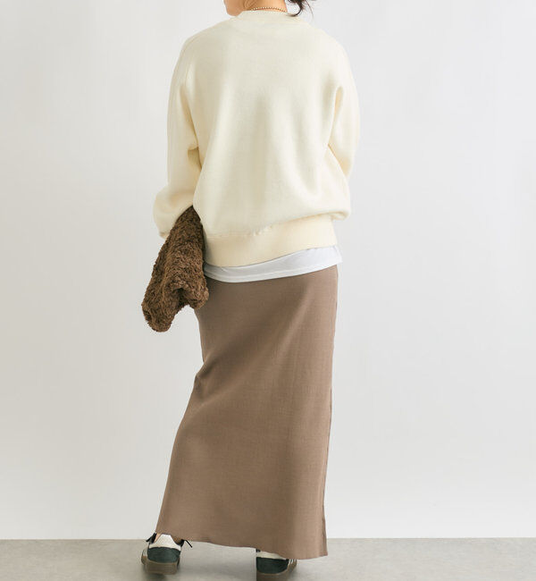  「【ウォッシャブル】スウェットライクニット」|ニット・セーター|