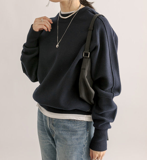  「【ウォッシャブル】スウェットライクニット」|ニット・セーター|