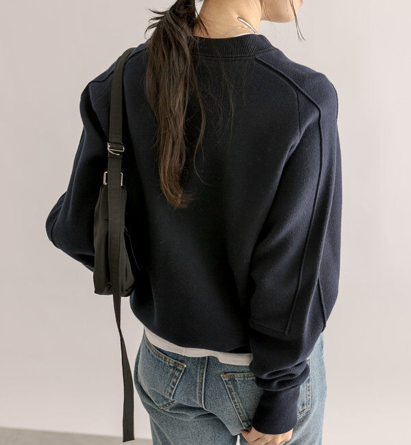  「【ウォッシャブル】スウェットライクニット」|ニット・セーター|