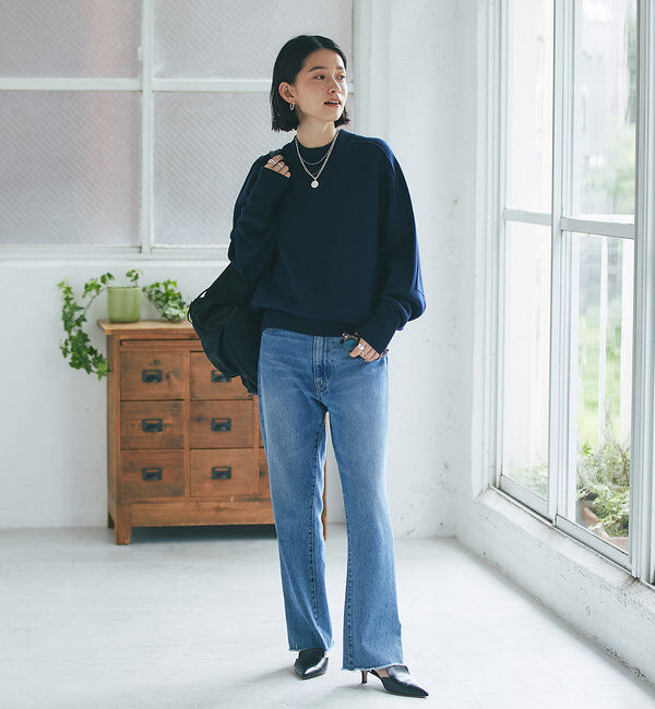  「【ウォッシャブル】スウェットライクニット」|ニット・セーター|