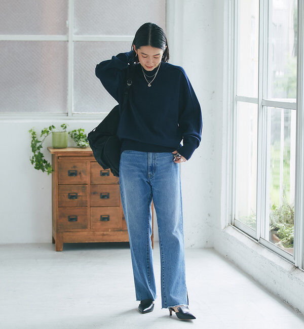  「【ウォッシャブル】スウェットライクニット」|ニット・セーター|