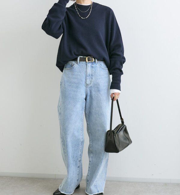  「【ウォッシャブル】スウェットライクニット」|ニット・セーター|