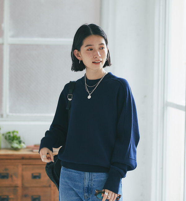  「【ウォッシャブル】スウェットライクニット」|ニット・セーター|