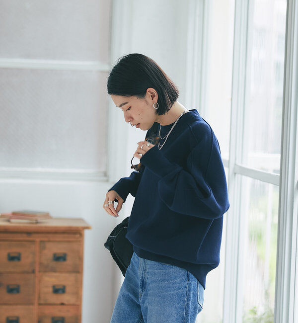  「【ウォッシャブル】スウェットライクニット」|ニット・セーター|