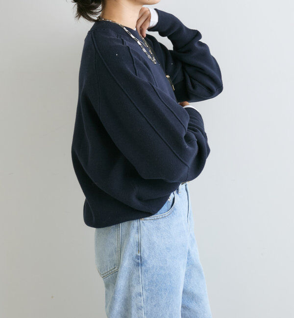  「【ウォッシャブル】スウェットライクニット」|ニット・セーター|