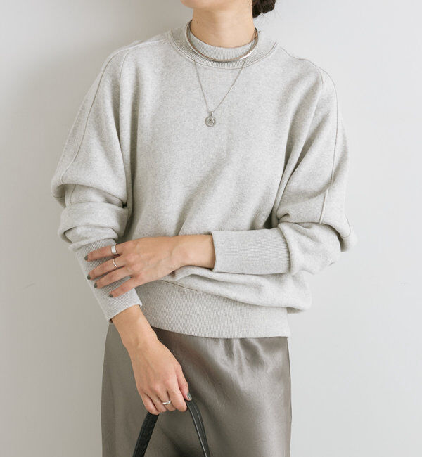  「【ウォッシャブル】スウェットライクニット」|ニット・セーター|