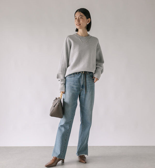  「【ウォッシャブル】スウェットライクニット」|ニット・セーター|