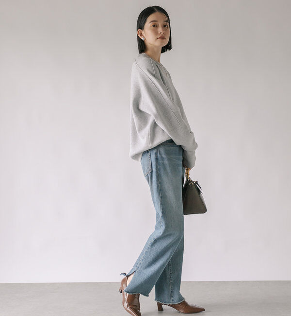  「【ウォッシャブル】スウェットライクニット」|ニット・セーター|